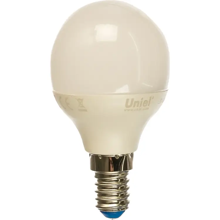 Светодиодная лампа Uniel LED-G45-6W/WW/E14/FR/MB PLM11WH UL-00002375