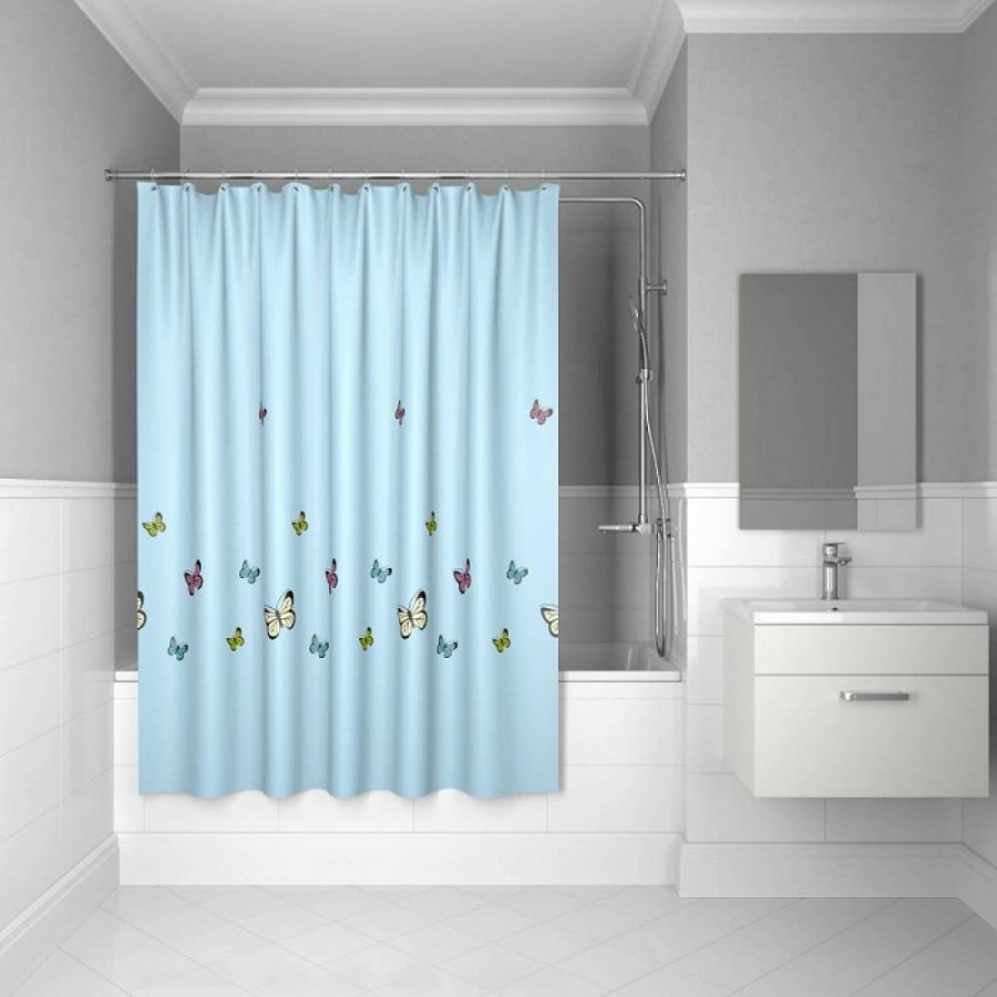 Штора для ванной комнаты IDDIS blue butterfly