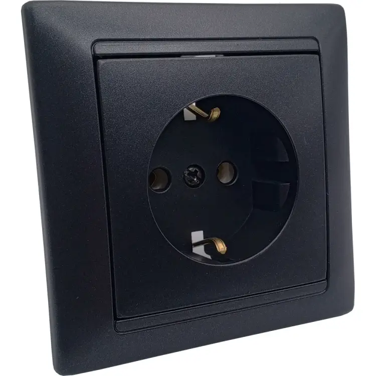 Одноместная розетка BYLECTRICA СТИЛЬ РС16-306 графит