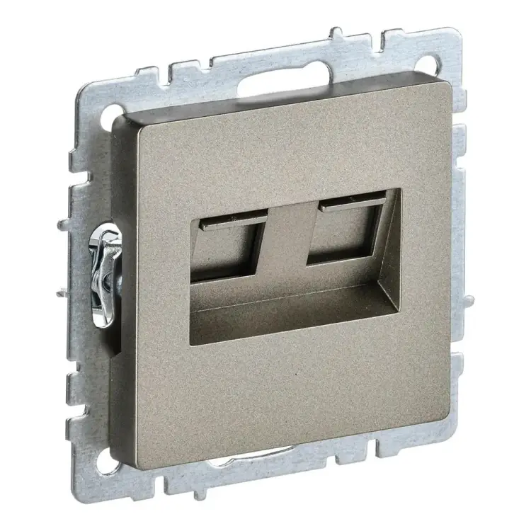 Двойная розетка IEK Brite рк/т12-брш BR-KT20-O-1-K37