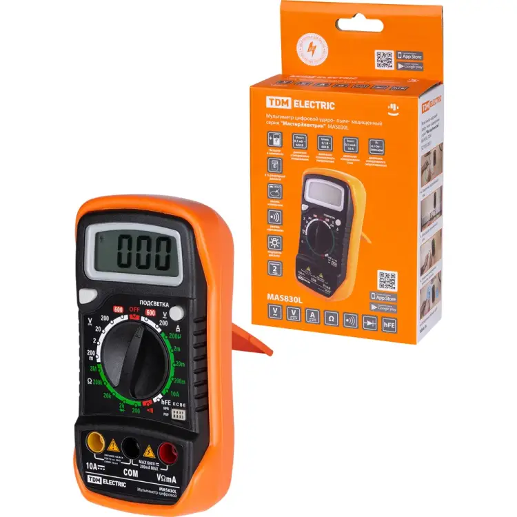 Цифровой мультиметр TDM ELECTRIC МастерЭлектрик MAS830L SQ1005-0011