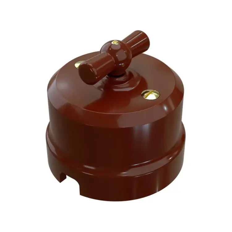 Ретро фарфоровый поворотный перекрестный выключатель Мезонинъ аврора GE70406-04