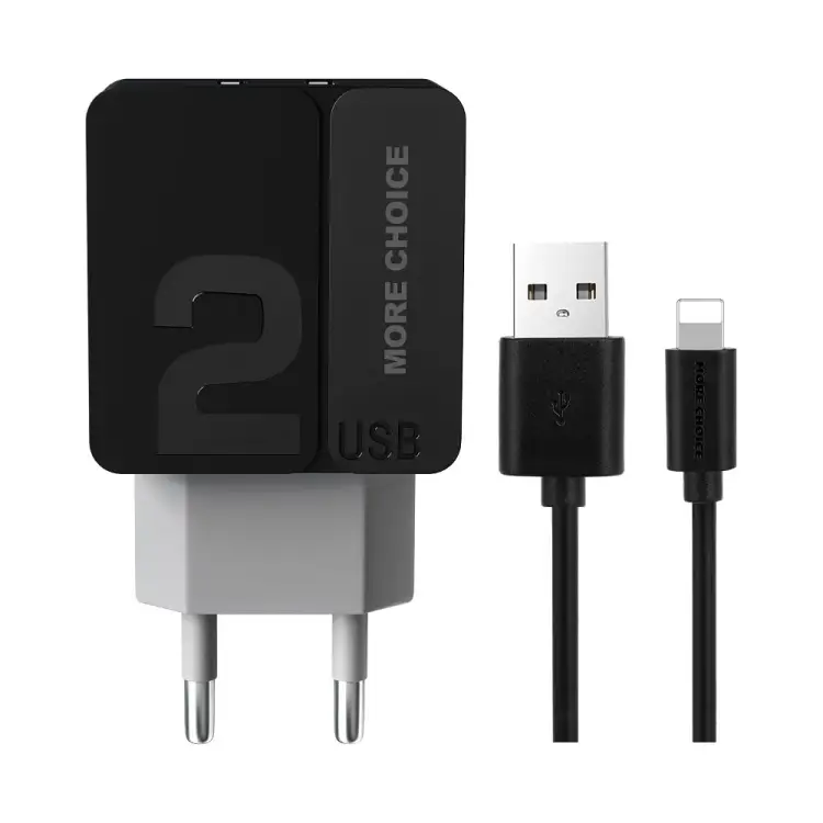 Зарядное устройство для смартфона More Choice NC46i Black Grey Зарядное устройство для смартфона More Choice NC46i Black Grey