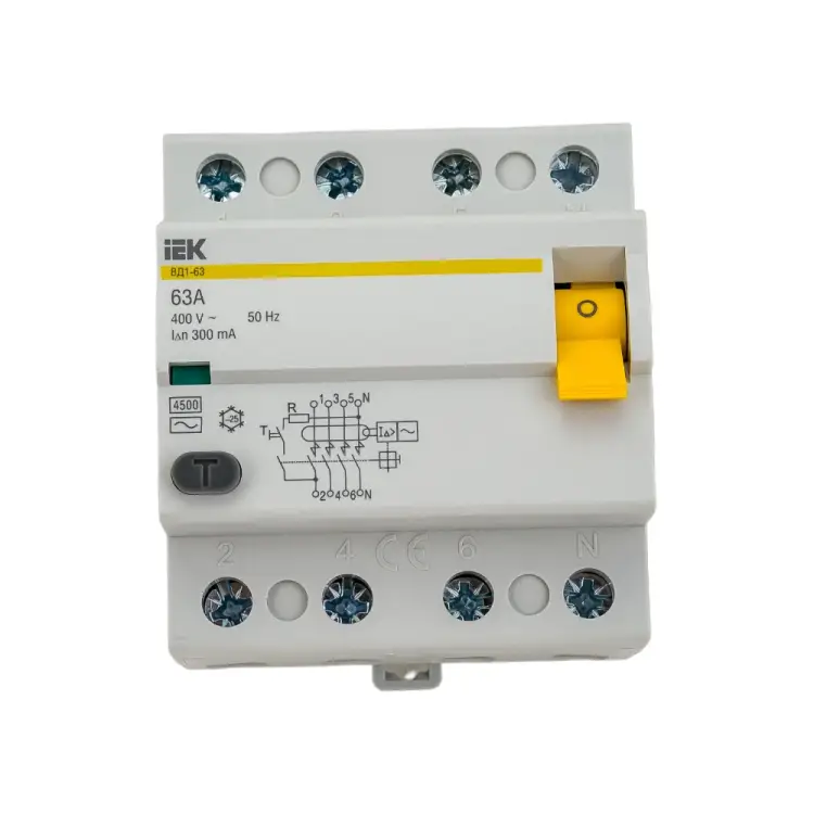 Узо IEK ВД1-63 4п, AC, 63А, 300мА MDV10-4-063-300