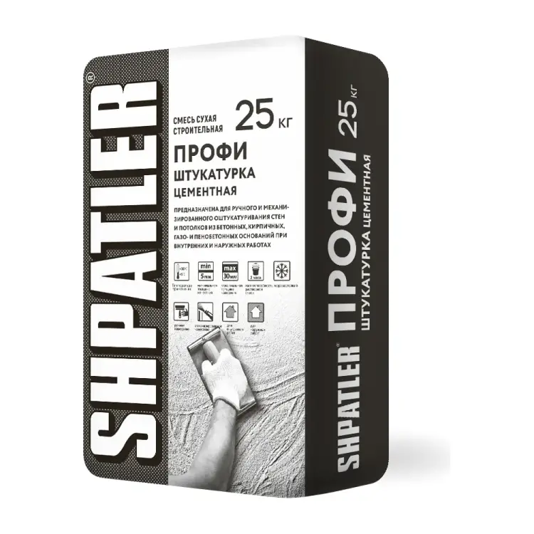 Цементно-известковая штукатурка ШПАТЛЕР Профи с ФИБРОЙ Ш00009 Цементно-известковая штукатурка ШПАТЛЕР Профи с ФИБРОЙ Ш00009