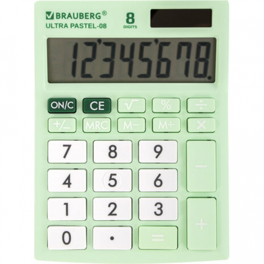 Настольный компактный калькулятор BRAUBERG ULTRA PASTEL-08-LG