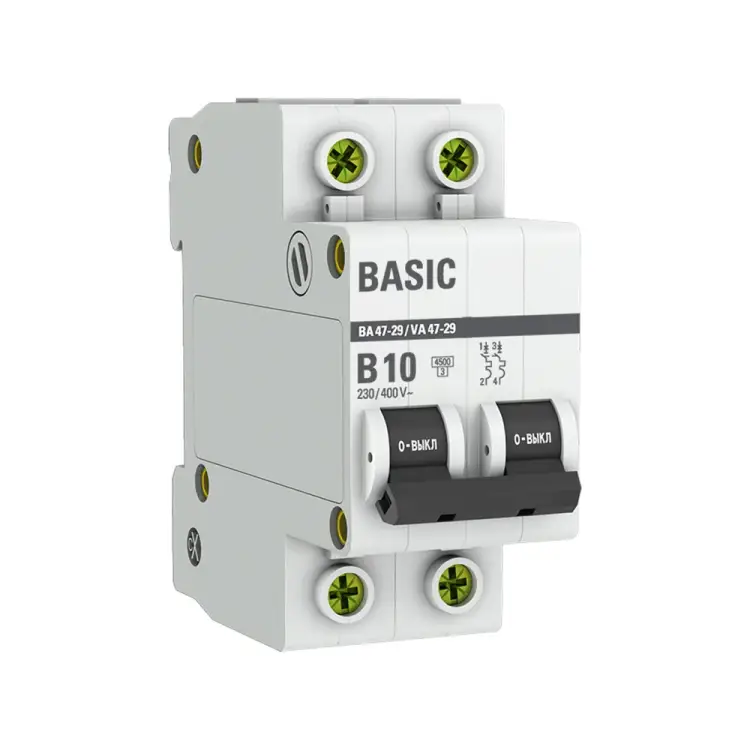 Автоматический выключатель EKF ВА 47-29 Basic mcb4729-2-10-B
