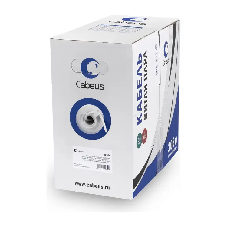 Одножильный кабель Cabeus UTP-4P-Cat.5e-SOLID-LSZH-GY-LIGHT