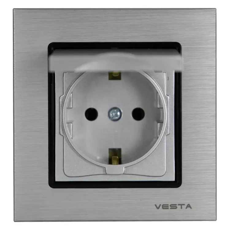 Одинарная розетка Vesta Electric Exclusive Silver Metallic FRZ00041013SER