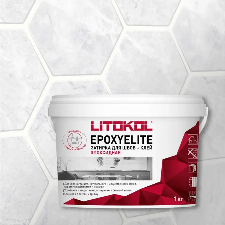 Эпоксидный состав для укладки и затирки мозаики LITOKOL EpoxyElite E.01 482230002