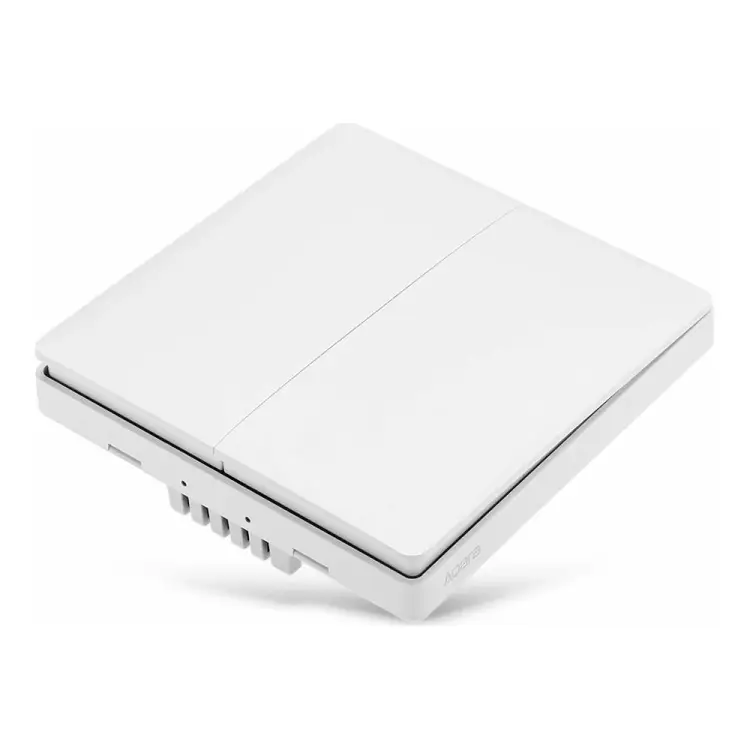 Настенный выключатель AQARA Wall Switch No Neutral, Double Rocker QBKG03LM