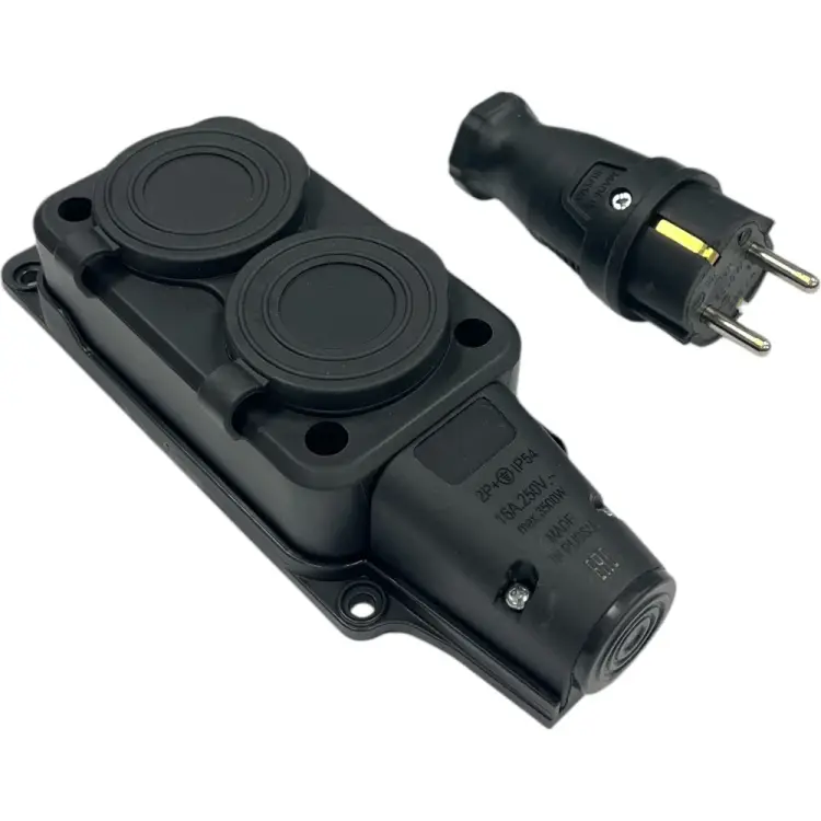 Комплект nvo NVO каучуковая кабельная колодка 2 гнезда с заземлением и крышкой 16А IP54 + вилка цвет черный 4001 4102 NVO-KI-COMBI-K-2-V-16-54-BLACK Комплект nvo NVO каучуковая кабельная колодка 2 гнезда с заземлением и крышкой 16А IP54 + вилка цвет черный 4001 4102 NVO-KI-COMBI-K-2-V-16-54-BLACK