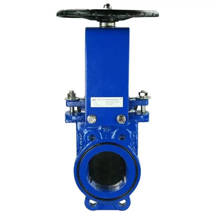 Ножевая чугунная межфланцевая двухсторонняя шиберная задвижка DN.ru D040-03158