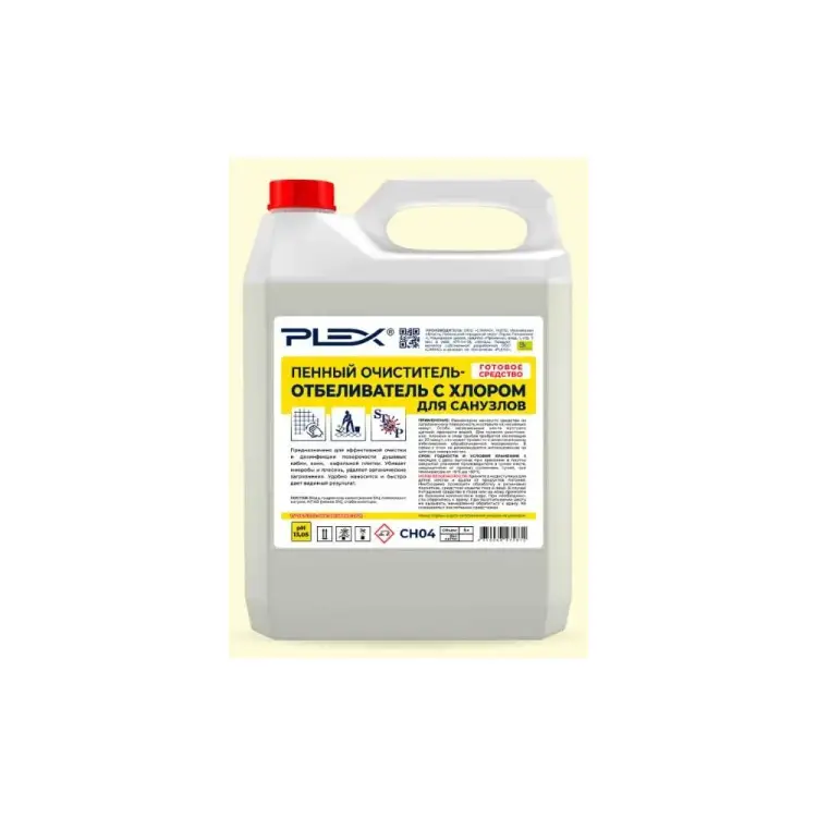 Пенный очиститель-отбеливатель для санузлов PLEX УТ000005646