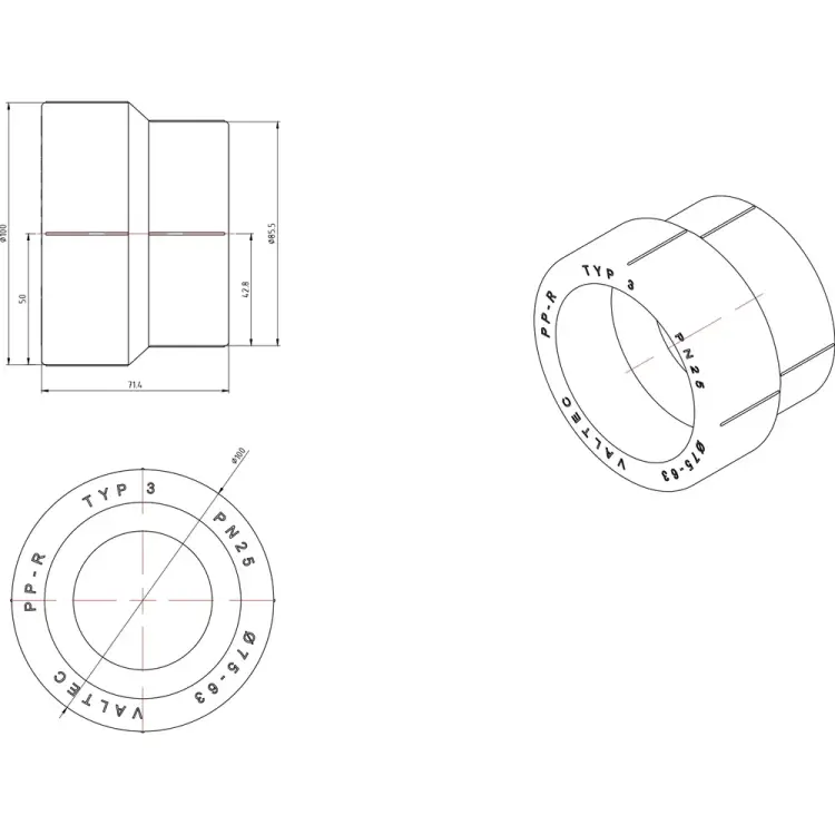 Переходная муфта Valtec VTp.705.0.075063