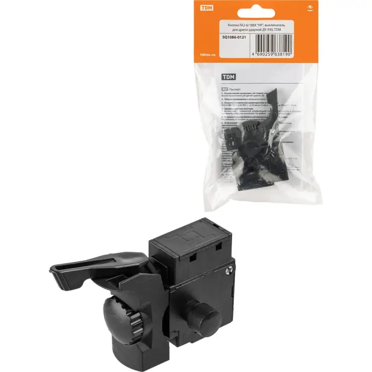 Кнопка выключатель для дрели ударной ду-550 TDM ELECTRIC fa2-6/1bek hf SQ1086-0121