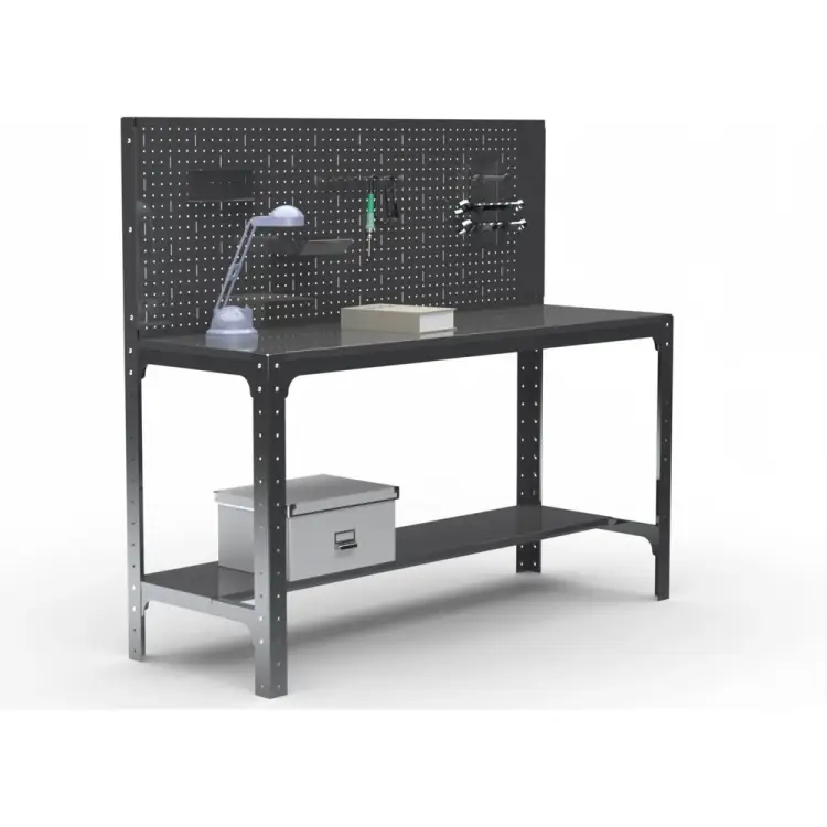 Стол металлический ООО Металекс серия KIT 750х1000х600 две полки, серый, рост 201373