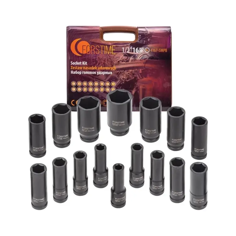 Набор головок ударных глубоких FORSTIME FT-4167-5MPB