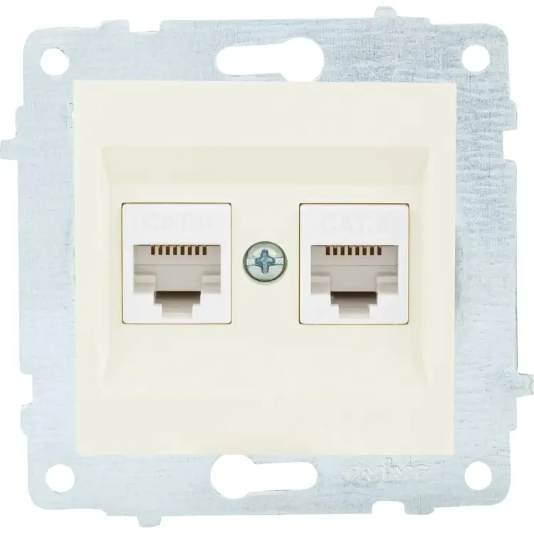 Механизм компьютерной 2-местной розетки rj45 OVIVO CAT6 600-000302-230