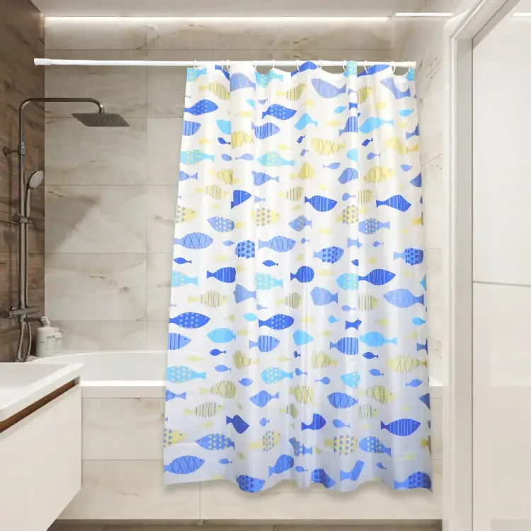 Штора для ванной Сантис peva pv-128 (озорные мальки) 75 gsm 180x180 см 38715