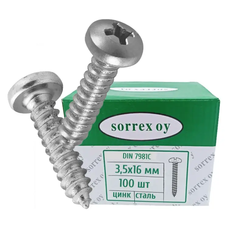 Саморез SORREX 3.5х16 DIN7981С 100 шт. 7981С-1-035-016 100