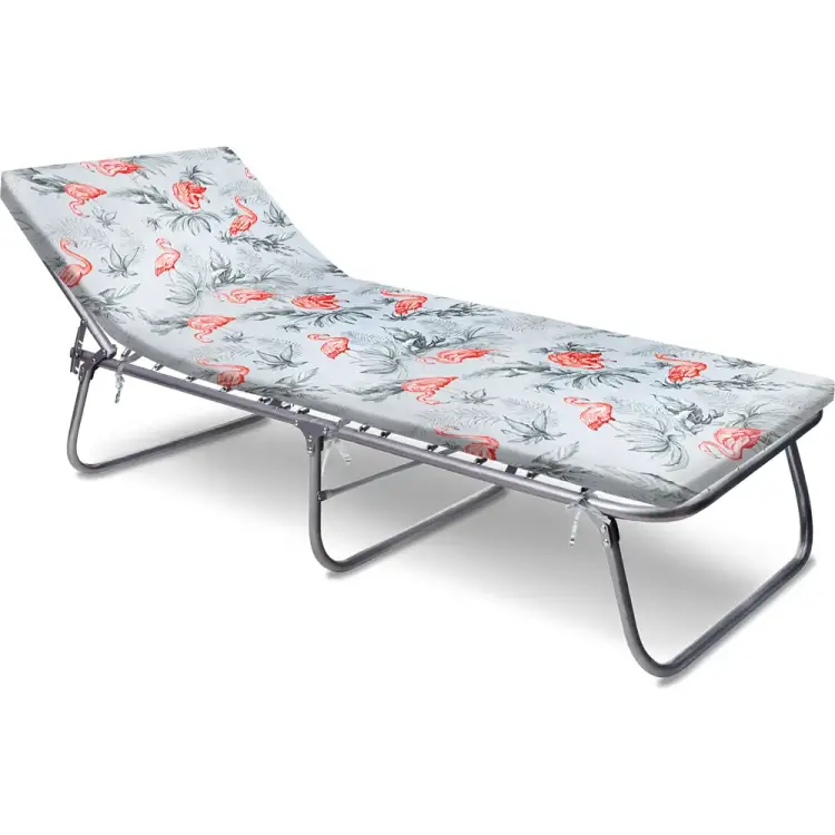 Раскладная кровать Nika НИКА с мягким матрасом РК4-М РК4-М/2 с фламинго