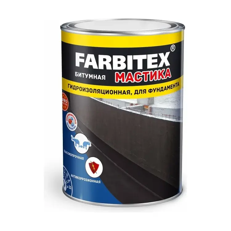 Гидроизоляционная битумная мастика Farbitex 4300010386 Гидроизоляционная битумная мастика Farbitex 4300010386