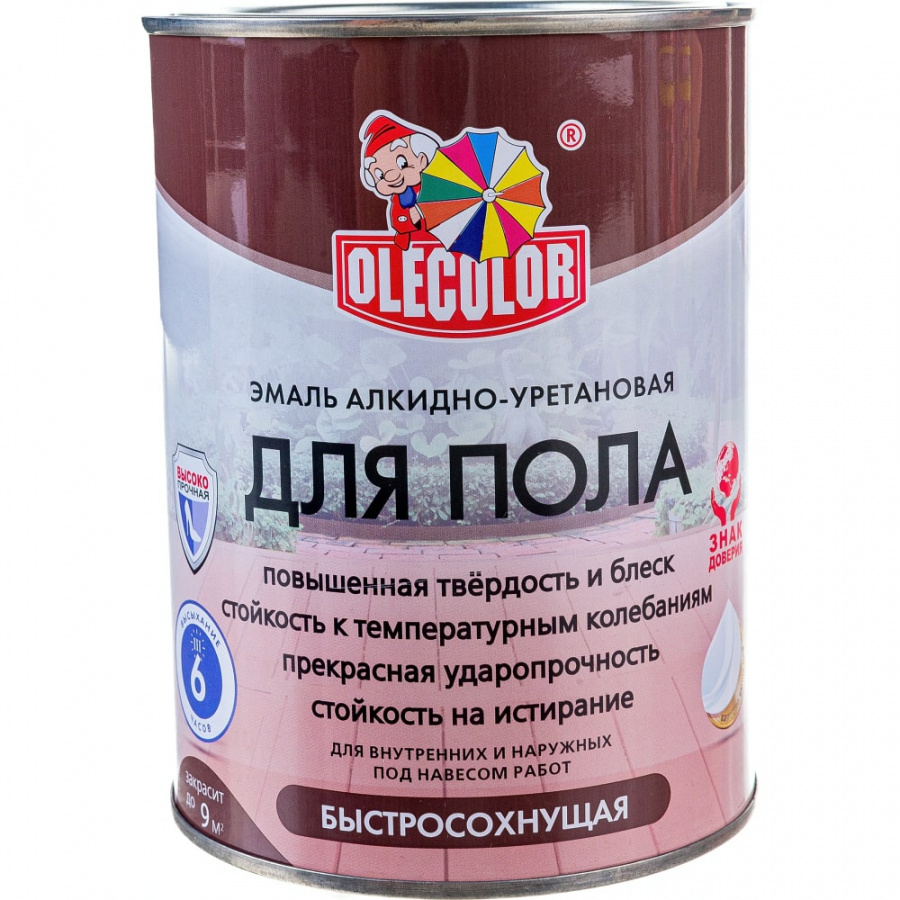 Алкидно-уретановая быстросохнущая эмаль для пола Olecolor 4300007478