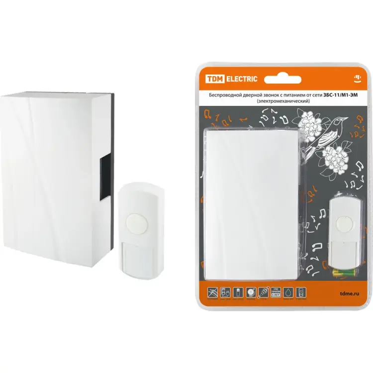 Беспроводной звонок TDM ELECTRIC ЗБС-11/М1-ЭМ SQ1901-0013