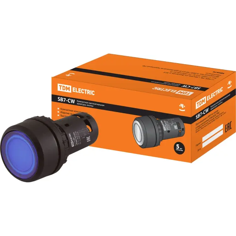 Кнопка TDM ELECTRIC SB7-CW3665-24V LED SQ0746-0040