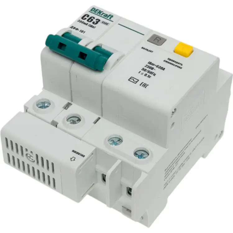 Дифференциальный автомат DEKraft ДИФ101-2P-063A-300-C 15042DEK