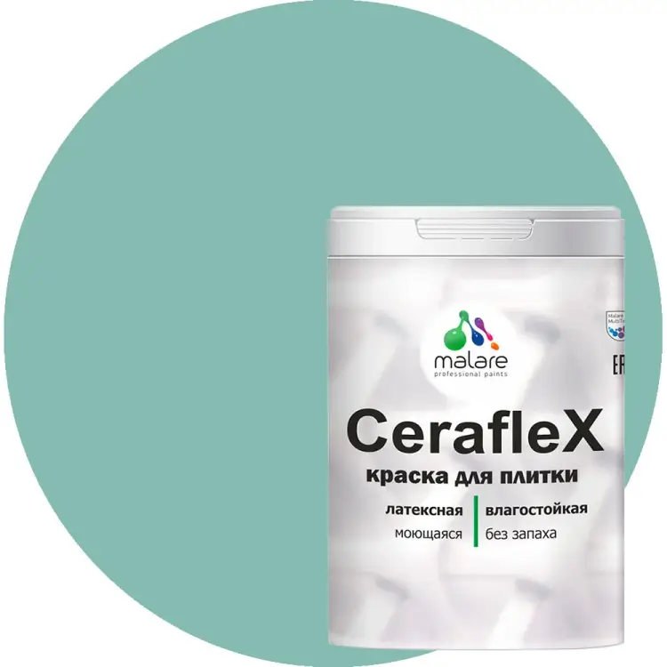 Латексная краска для кафельной и керамической плитки MALARE Ceraflex 2036755006392 Латексная краска для кафельной и керамической плитки MALARE Ceraflex 2036755006392