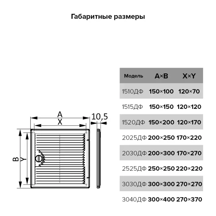 Ревизионная вентилируемая люк-дверца EVECS Декофот 3030ДФ 233-037