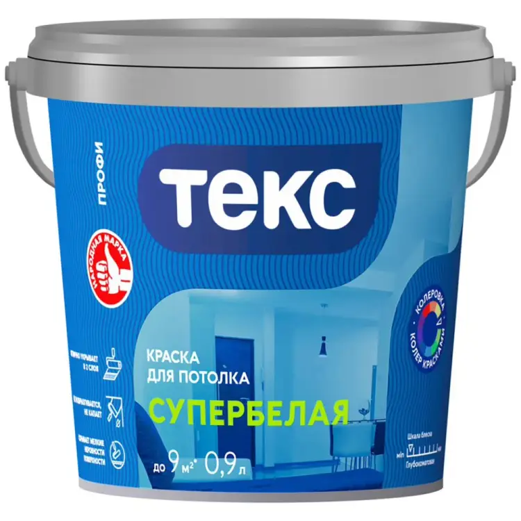 Вододисперсионная краска для потолков Текс профи 700000440