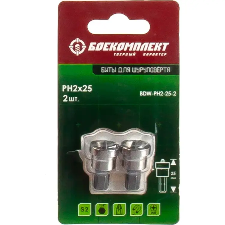 Бита по гипсокартону БОЕКОМПЛЕКТ BDW-PH2-25-2 Бита по гипсокартону БОЕКОМПЛЕКТ BDW-PH2-25-2