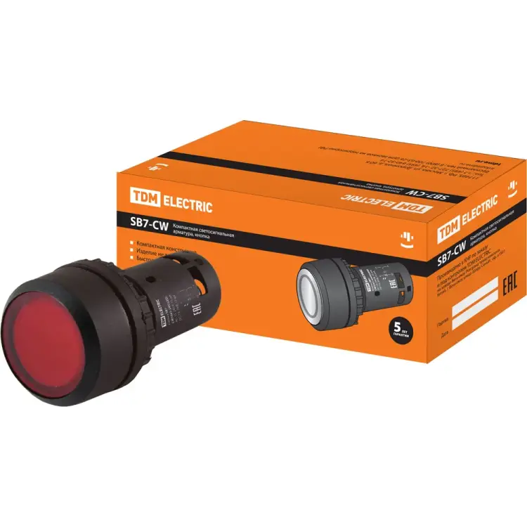 Кнопка TDM ELECTRIC SB7-CW3465-220V(LED) SQ0746-0035