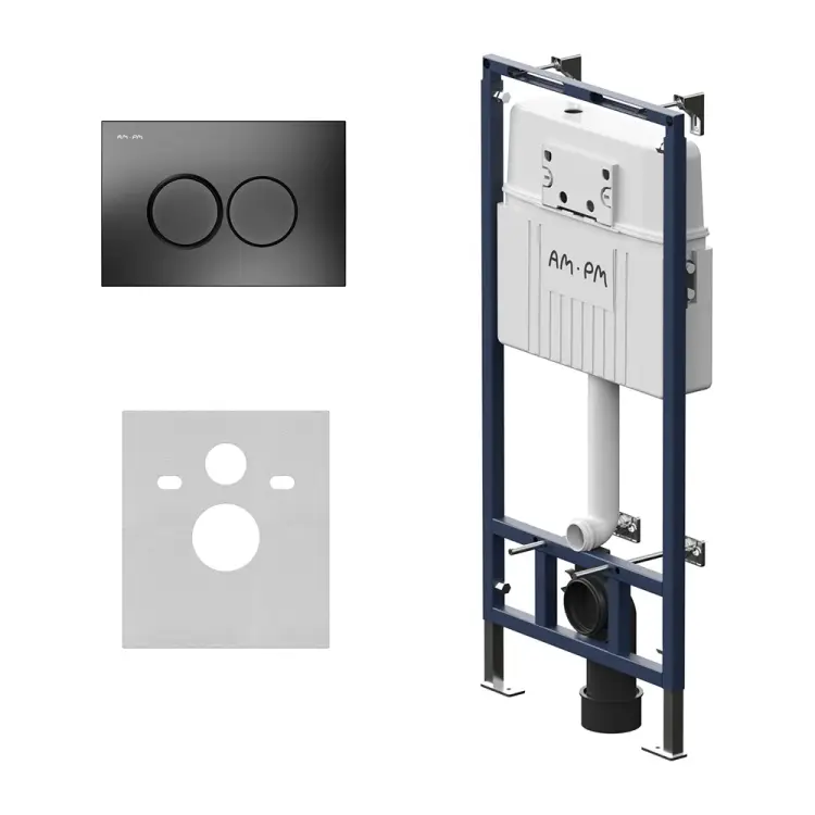 Инсталляция для подвесного унитаза AM.PM MasterFit с клавишей ProC L, матовый черный I012710.0138