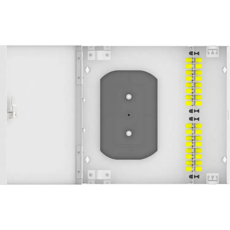 Настенный многомодовый укомплектованный оптический кросс TopLan КРН-Top-16ST/U-OM2-GY