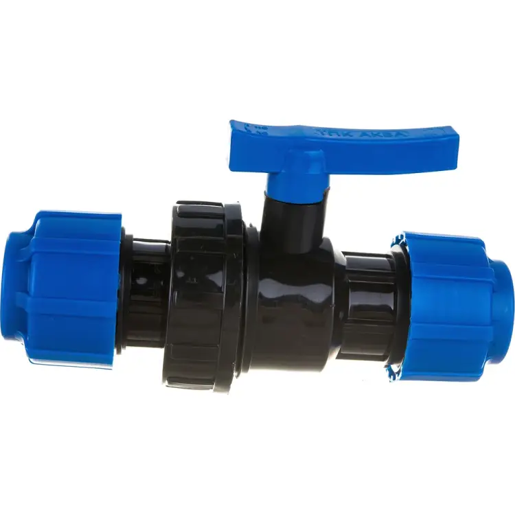 Разъемный компрессионный кран Политэк ТПК-АКВА 555220025