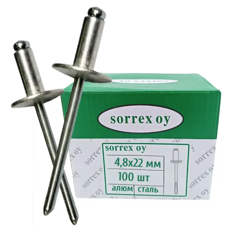 Заклепка SORREX 4.8х22х16 100 шт. 2ASLA 48220 100