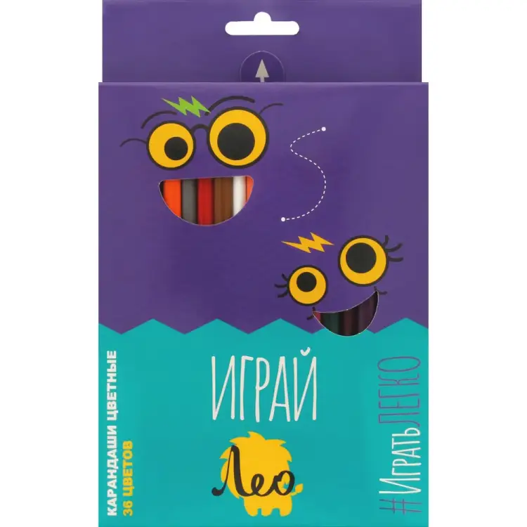 Цветных трехгранных набор карандашей Лео Играй 641539
