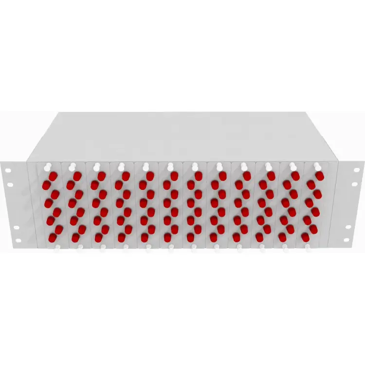 Укомплектованный одномодовый стоечный оптический кросс TopLan КРС-Top-3U-96FC/U-OS2-GY