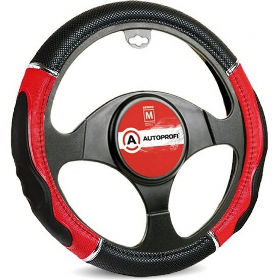 Оплетка руля AUTOPROFI GL-1020 BK/RD M