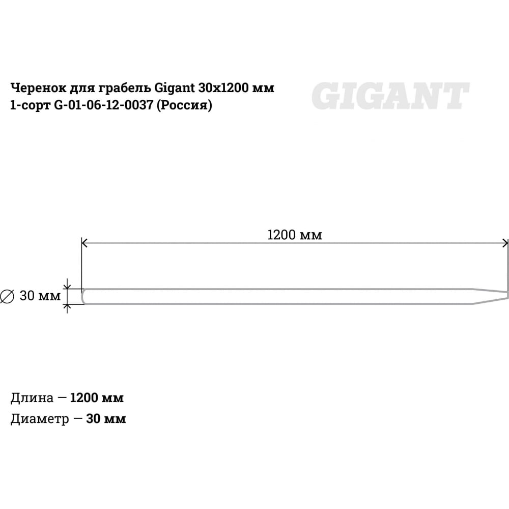 Черенок для грабель Gigant G-01-06-12-0037