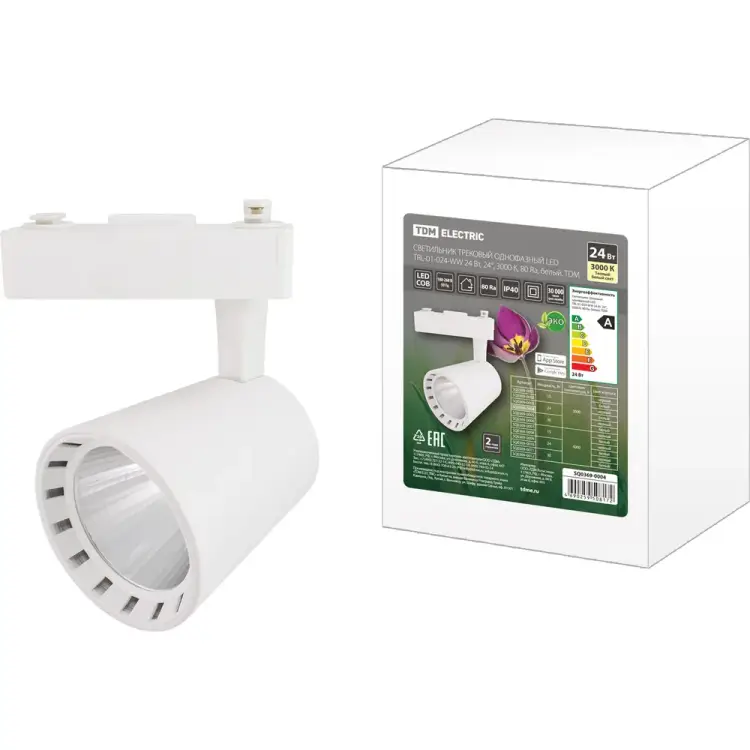 Трековый однофазный светильник TDM ELECTRIC TRL-01-024-WW SQ0369-0004