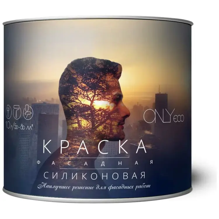 Силиконовая фасадная краска ONLYeco OEC-992-6-5 Силиконовая фасадная краска ONLYeco OEC-992-6-5