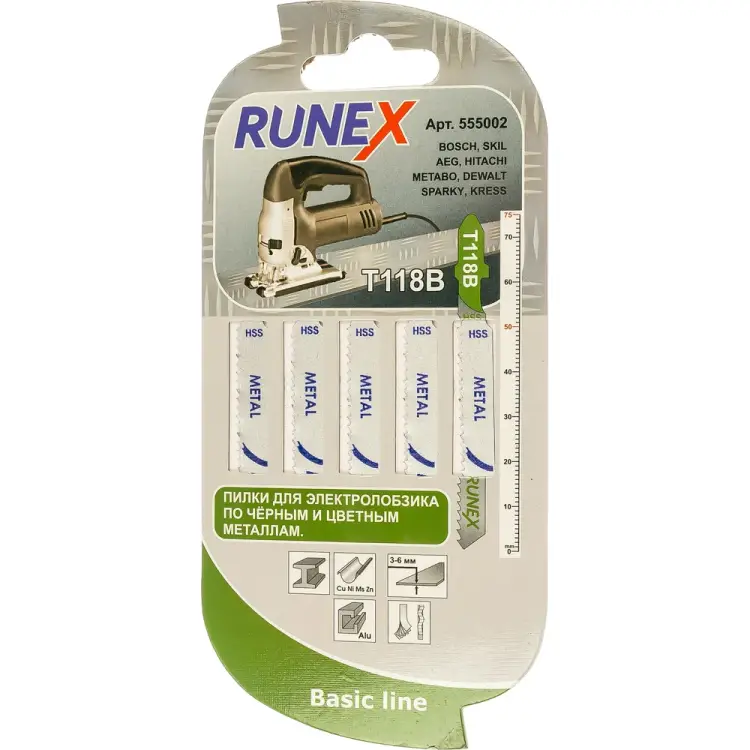Пилка для толстых материаллов Runex T118B 555002 Пилка для толстых материаллов Runex T118B 555002