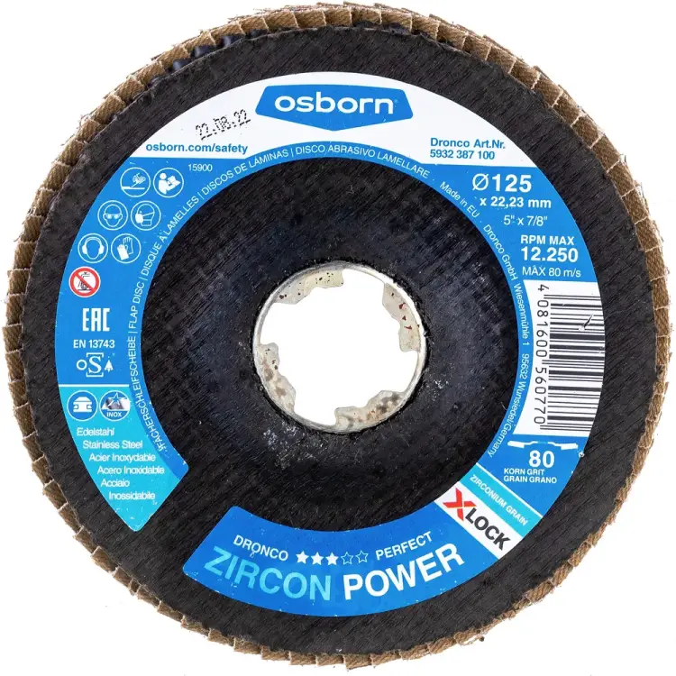 Лепестковый абразивный диск DRONCO Zircon Power X-Lock 5932387100 Лепестковый абразивный диск DRONCO Zircon Power X-Lock 5932387100