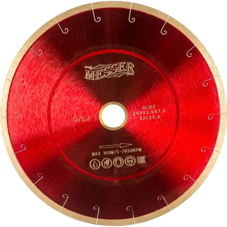 Алмазный диск по граниту MESSER 250D-1.6T-7.5W-25.4/32 01-24-250 Алмазный диск по граниту MESSER 250D-1.6T-7.5W-25.4/32 01-24-250