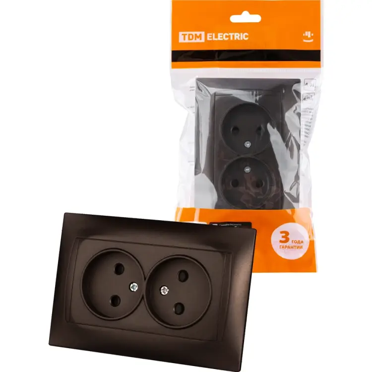 Двойная розетка TDM ELECTRIC Лама SQ1815-0512